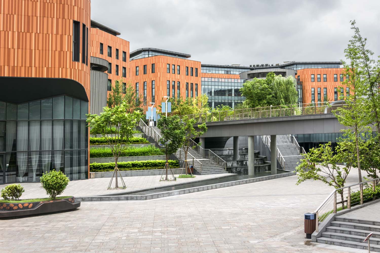 Modern buildings in a campus